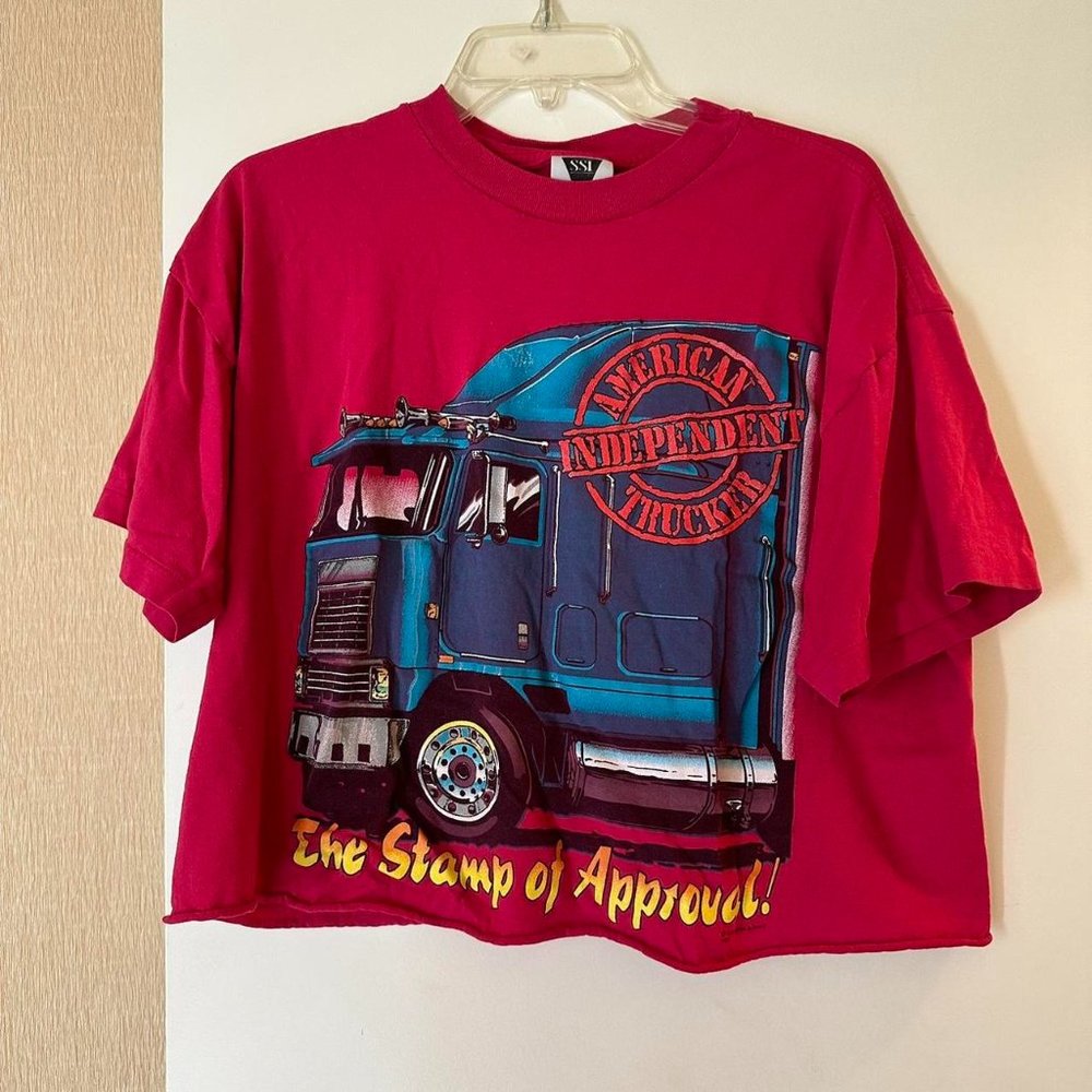 Hot pink trucker graphic tee
